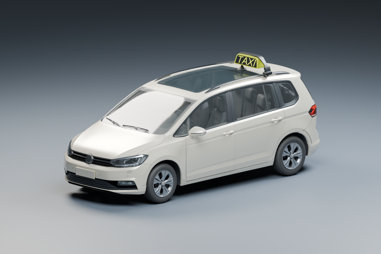 Touran Taxi auf einer Studio-Bodenfläche